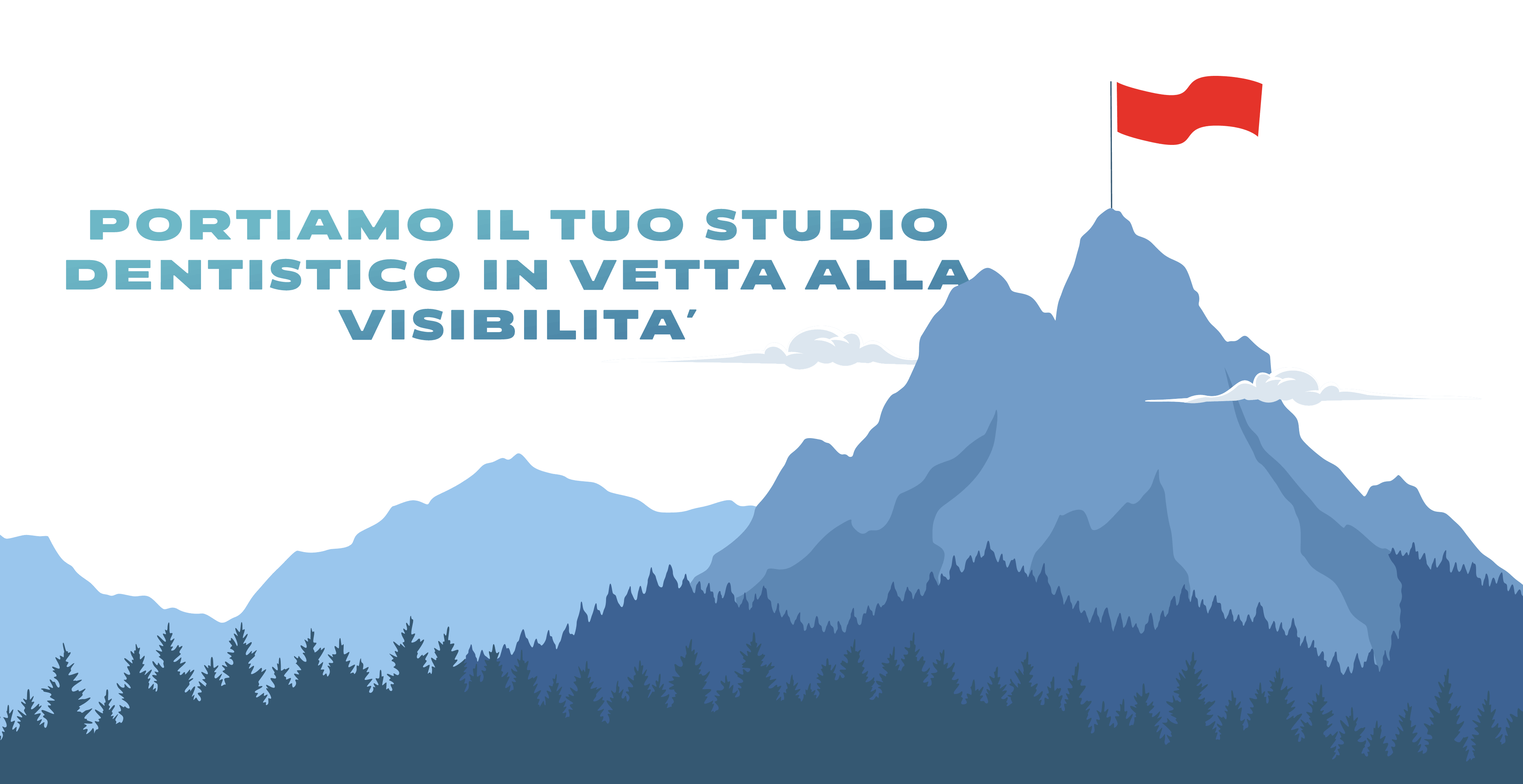montagna con bandiera rossa in cima